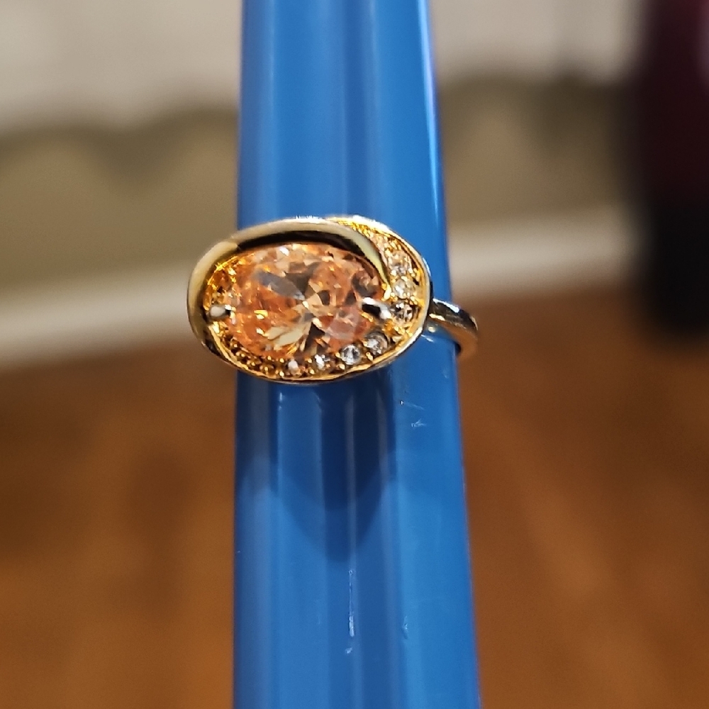 Gold Art Dedco Orange Gemstone Ring